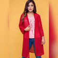 Ignite Womens Mesh Open Front Shrug - Maroon. 