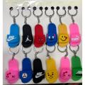 Pack of 12 Soft Rubber Emoji Shoe Key-chain | Stylish Emoji Key Rings | 12 Pieces | Slippers Keychain | Fashion Key Ring. 