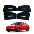HONDA CIVIC 2022 SUN SHADES LOGO / WINDOW CURTAINS / BLINDS (DARK) BLACK 4PCS. 