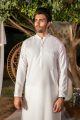 Shahid Afridi Classic White Shalwar Kameez. 