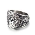 Wholesale Hiphop Freemason member items stainless steel men gold masonic rings jewelry. 