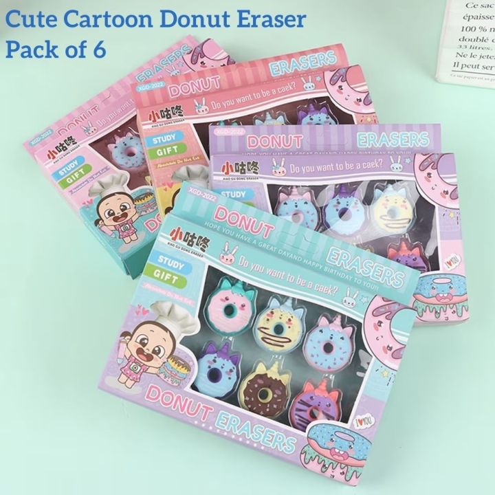 Cute Fancy Eraser For Girls Boys - Art Eraser Set - Cute Fancy Eraser For Kids - Cartoon School Supplies Kindergarten Drawing Gift Unicorn Eraser - Donut - Ice-Cream - Lollipop - Popsicle Shape