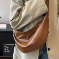 Female Banana bag High-quality Lacquer Women's Crossbody bag Large Brown Aesthetic handbag for Casual Daily use Fashion. 