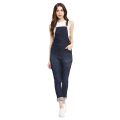 Girls women navy blue denim romper jumpsuit. 