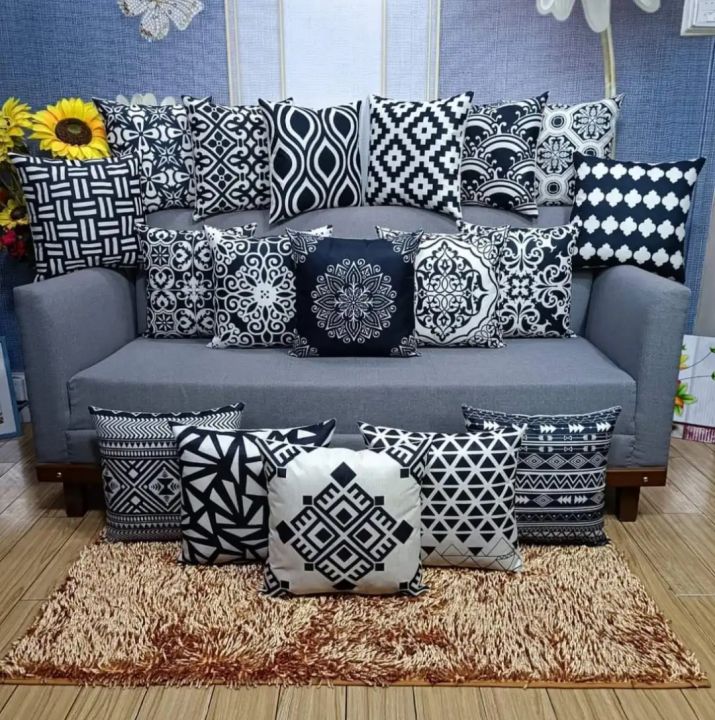 Pack of 6 Decorative Digital Print Jute Cushions Cover 16″ x 16″ Inches