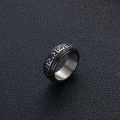 Wholesale Antique Silver Buddha Mantra Spin Ring Tibetan Lama Rotary Ring Mysterious Characters Ring Design Fashion Gift for Men. 
