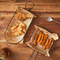 French Fries Basket Snack Bucket Stainless Steel Serving Platter Restaurant Style Serving Baskets For Snacks For Chips , Nuggets , Cutlet And Other Food Snack Chips Container. 