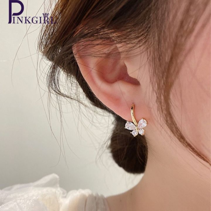 Elegant Stud Earrings Korean Ins Fashion Versatile Zircon