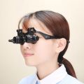10X 15X 20X 25X Double Eye Loupe Head Wearing Magnifier Eye Glasses Loupes with LED Light Headband Jeweler Watch Repair Loupe. 