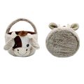 NCANRUI 10In/25cm Cute Plush Cow Easter Buckets with Ear Egg Hunt Easter Gift Bags Bags for Party Decorations Candy Gifts. 