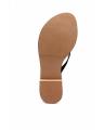 Black V-strap Slippers with Bow Design & Golden Buckle - US Size. 