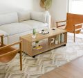 Engineered Wooden Center Table with Wheels Open Storage Organizer (CT-003/White) DIY (Do It Yourself) (90 x 40 x 30 Cm). 