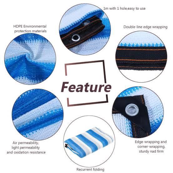 Blue/white%20Sun%20Shade%20Net,%20High%20Quality,%2090%25%20Sun%20Protection%20Shade%20Net%20UV%20Resistant,%20Privacy%20Screen%20Fence%20for%20Garden%20Balcony%20Greenhouse.%20With%20loops%20&%20rings%20on%20every%203%20feet%20distance%20on%20sides%20and%20double%20stitched%20sides%20with%20cotton%20nawar.%20-%20Image%207