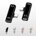 2 in 1 Dual Type C to USB-C 3.5mm Headphone Audio Charger Adapter Splitter Converter for Huawei Xiaomi HTC Nokia Hammer. 