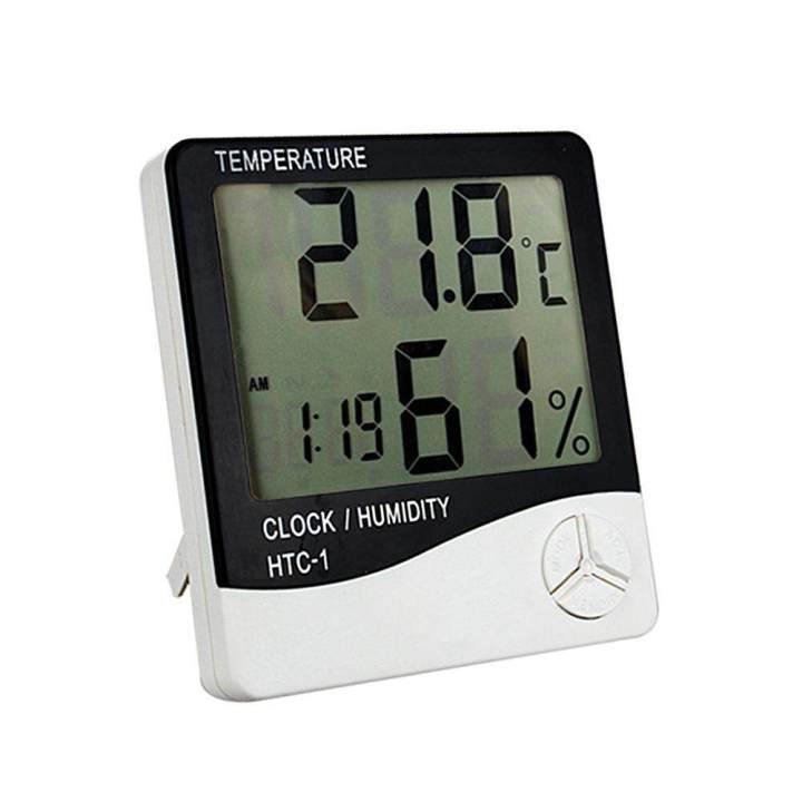 LCD Display Temperature and Humidity Meter with Travel Alarm Clock Hygrometer
