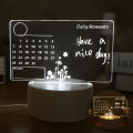 Creative Calendar Notepad Light USB LED Night Lamp Message Board Plan Rewritable Transparent Luminous Bedroom Nightlight. 