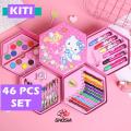 46 pcs Hexagon color pencil Stationary Crayon Pencil Color Drawing Tools Marker Painting Water Color Set Watercolor. 