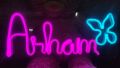 Any Customized NEON Sign Plate - Name Plate - 4 Letters Alphabets - best gift for friends and family. 