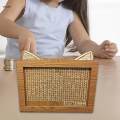 Wooden Money Box with Counter Savings Goal and Girls Adults Friends. 