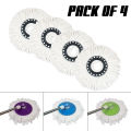 4 Pcs Mop Refill Micro Fiber Head - White. 