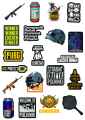Multiple PUBG Stickers For Lovers For Gaming Setup and Equipments Or Cool Aesthetic Vibes on Laptops Mobiles and Much More. 