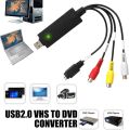 USB Video Capture Card Device, Audio Video Converter Grabber for RCA to USB-Convert VHS Mini DV VCR Hi8 DVD to Digital, for PC TV Tape Player Camcorder, MAC Windows Vista Compatible. 