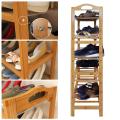 Bamboo Wooden 5 Shelf Multi purpose Shoe Rack Storage Organizers. 