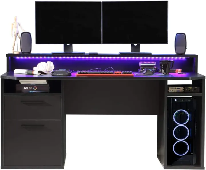 Gaming%20Desk%20With%20LED%20Lights%2048%20inch%20x%2024%20inch%20x%2030%20inch%20Computer%20Desk%20Workstation%20For%20Large%20PC%20Home%20Office%20Desk%20Perfect%20Black%20Desk%20With%20Drawers%20&%20Storage%20(Customised)%20-%20Image%203