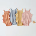 Summer Newborn Baby Rompers Clothes Cotton Children Boy Bodysuits Sleeveless Strap Baby Jumpsuit One-piece Toddler Girls Outfits. 