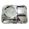 Stainless Steel Food Tray 4 Portion Plate - Portion Tray - Non-magnetic. 