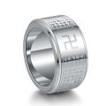Anxiety Fidget Spinner Rings for Men Women Buddhism Swastika Stainless Steel Spinning Rotatable Ring Punk Anti Stress Jewelry. 