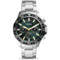 Fossil Men’s Chronograph Quartz Stainless Steel Green Dial 45mm Watch BQ2492 Stainless Steel Wrist Watch For Men. 