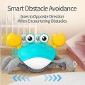 Hot Selling sensing crab walking crawling crab baby toys with music and led Baby Funny toy crawling crab. 
