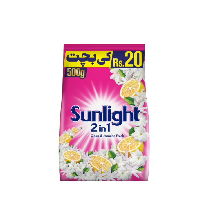 Sunlight 2in1 Washing Powder Pink - 500G (Clean & Jasmine Fresh)