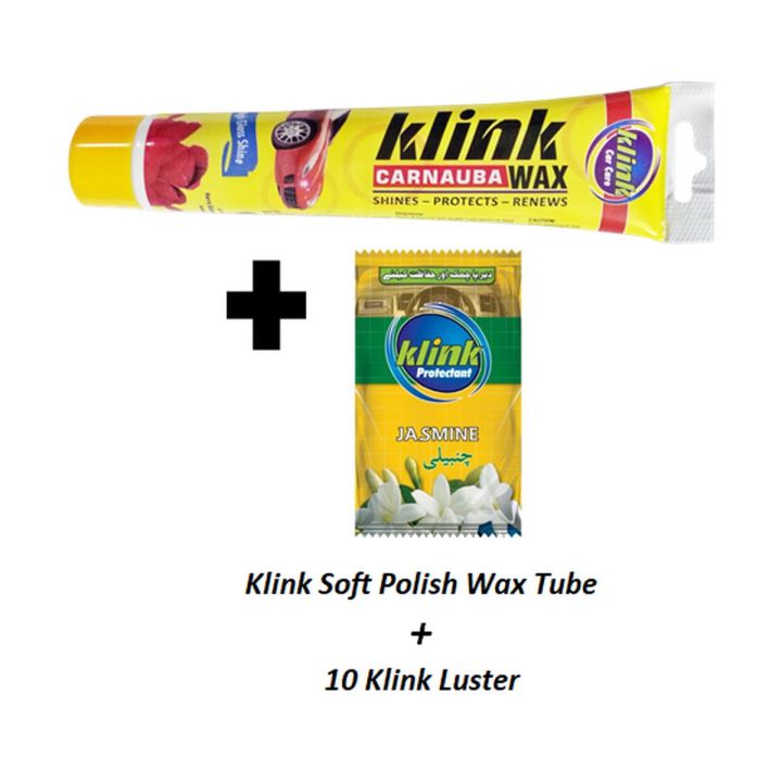Klink Soft Wax Car Polish Tube (100 Grams) + 10 Klink Luster (pack of 2)