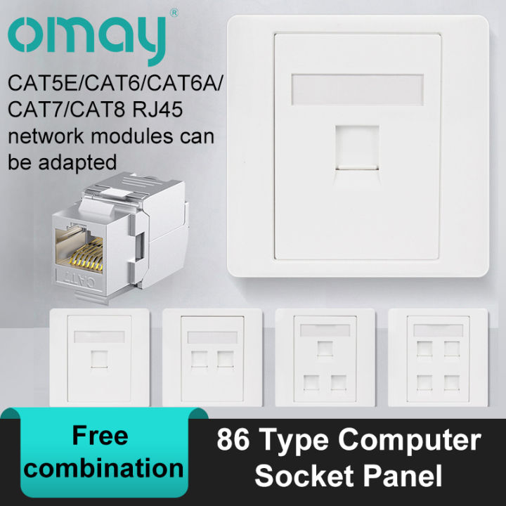 86 Type Computer Socket Panel Cat5e Cat6/6a/7/8 Network Module Rj45 ...