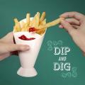 Kitchen French Fries Dipping Cup Potato Tool Tableware French Fry Cone with Dipping Cup Good Quality French Fries Sauce Ketchup Dip Holder Container Cup. 
