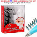 11 inch Rotating Cake Turntable & 12Pcs Cake Decorating Small Nozzles Set & 3PCS Set Cream Scrapers & 2PCS Set Steel Spatula & 10PCs icing piping bags & 10PCs Measuring Spoon cups, Decorating Turn Table for Cake, Baking Deal and Baking Accessories. 