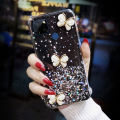 For Realme C12 Back Cover Luxury 3D Shiny Rhinestone Butterfly Glitter Sequins Starry Girls Cases Clear Soft TPU Silicone Protective Mobile Phone Case. 