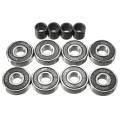 8PCS Sports ABEC 7 Skateboard Longboard Skate Roller Hocker Wheel 608 Bearings+Spa. 