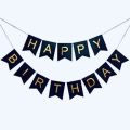 Black And White Happy Birthday Theme Decoration Kit Combo 38pcs. 