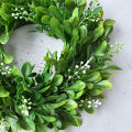Realistic Artificial Buxus Sinica Wreath Garland Home Door Hanging Decor Headwear. 