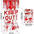 Halloween Window Decorations, Scary Bloody Handprint Footprint Vinyl Wall Decals Window Clings. 