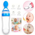 Dynamic Life Baby Silicone Squeeze Feeding Bottle with Spoon Food Rice Cereal Feeder 90ML| Silicone Baby Spoon Feeder| Spoon Feeder for baby| Newborn Infant Squeeze Spoon Toddler Food Supplement Rice Cereal Bottle Milk Feeder. 