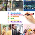 Magnetic Magnetic markers Easy to clean Liquid 8 vibrant colors Chalk markers 1mm fine tip Pack of 8 Wet erase markers for Home. 