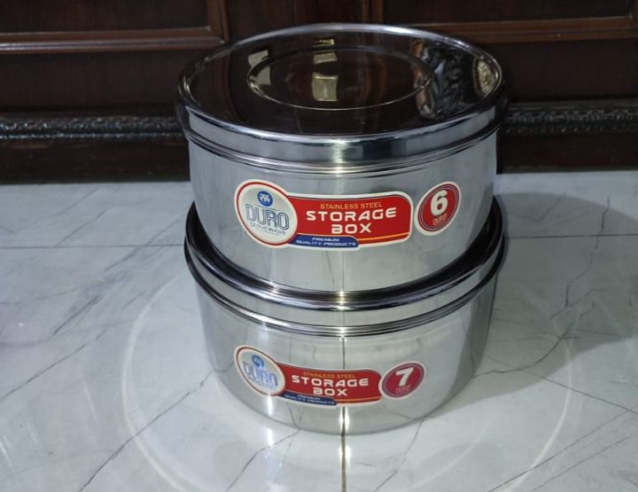 2%20Pcs%20Storage%20Boxes%20with%20Lids%20Stainless%20Steel%20Size%209%20inches%20and%2010%20inches%20-%20Image%202