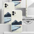Jizetin for Realme C2 Case Mount Fuji Design Side Design Phone Case Square Edge Pattern Liquid Silicone Cases Full Cover Camera Shockproof Protective Case. 