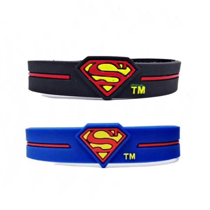Pack of Super Men Band/Bracelet Close with Button blue/black For