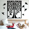 Wooden Olive Tree Wall Art Decoration 2 Pieces Black Quality Gift Ideas Modern Nature Home Office Living Room Bedroom Kitchen New Nordic Style Creative Stylish Adornment Beautiful Cute Painting Souvenir Luxury. 
