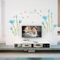 Blue lily flower Romantic weding bedroom wall sticker Entrance TV sofa background Decorative Wall Stickers SK9029. 